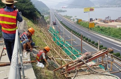 我市對高速公路邊坡開始整治-嵊州新聞網